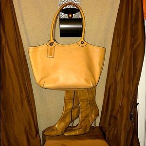 Beautiful Coach shoulder purse and attractive boots!!